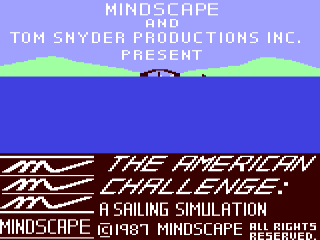 The American Challenge: A Sailing Simulation title screen for Commodore 64